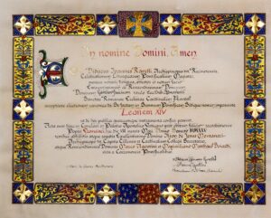 verbale-di-accettazione-di-papa-leone-XIV-300x241 Stemma del nuovo Papa Leone XIV.